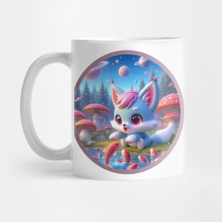 Cute Blue Fox Girl Mug